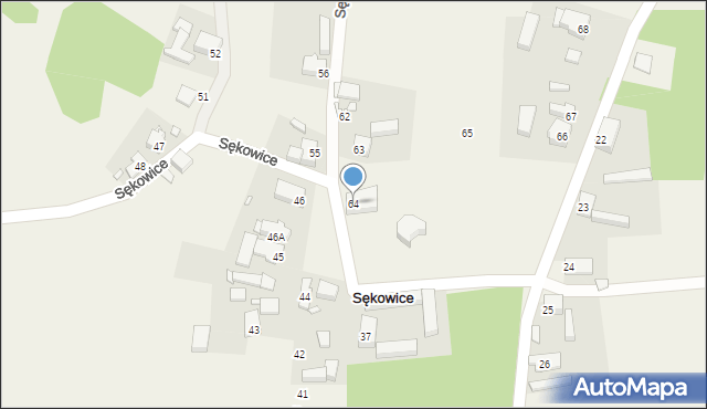 Sękowice, Sękowice, 64, mapa Sękowice