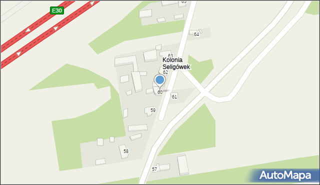 Seligów, Seligów, 60, mapa Seligów