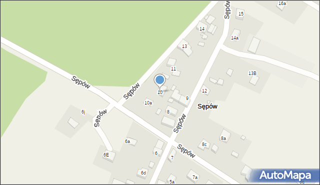 Sępów, Sępów, 10, mapa Sępów