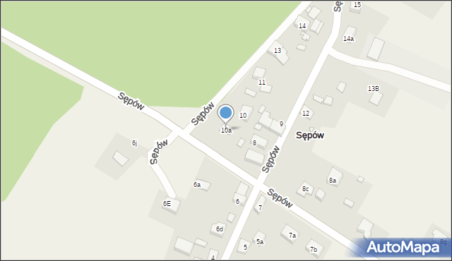 Sępów, Sępów, 10a, mapa Sępów