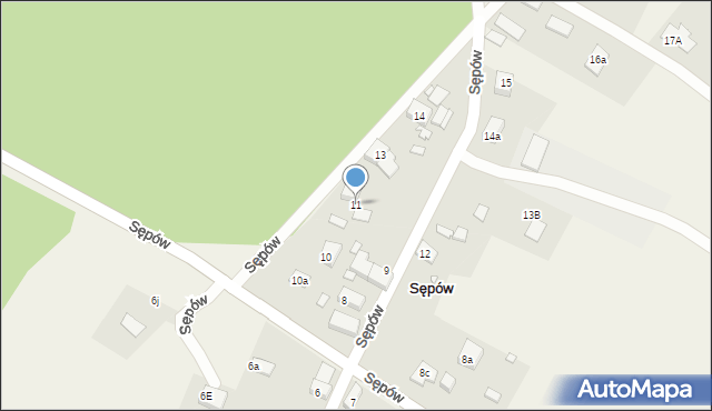 Sępów, Sępów, 11, mapa Sępów