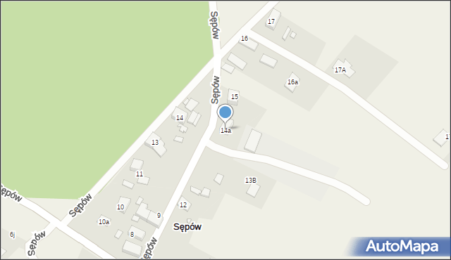 Sępów, Sępów, 14a, mapa Sępów