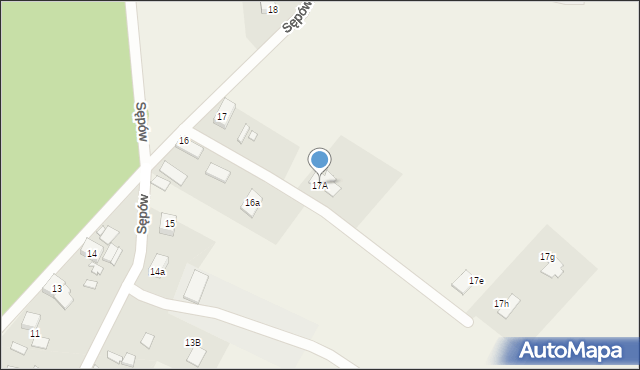 Sępów, Sępów, 17A, mapa Sępów