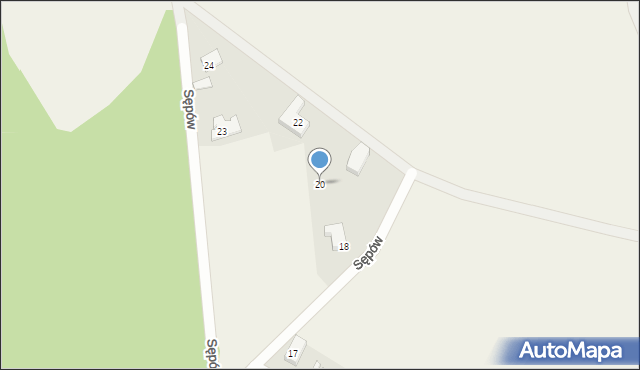 Sępów, Sępów, 20, mapa Sępów