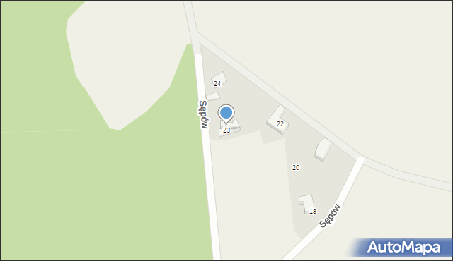 Sępów, Sępów, 23, mapa Sępów