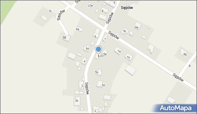 Sępów, Sępów, 5, mapa Sępów