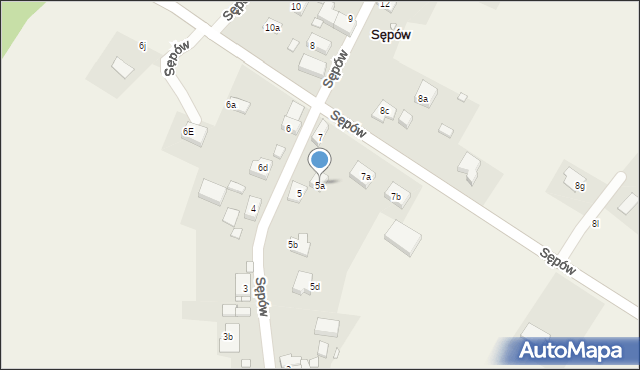 Sępów, Sępów, 5a, mapa Sępów