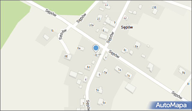 Sępów, Sępów, 6, mapa Sępów