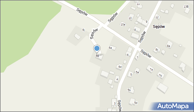 Sępów, Sępów, 6E, mapa Sępów