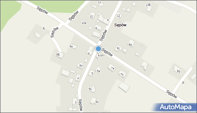 Sępów, Sępów, 7, mapa Sępów