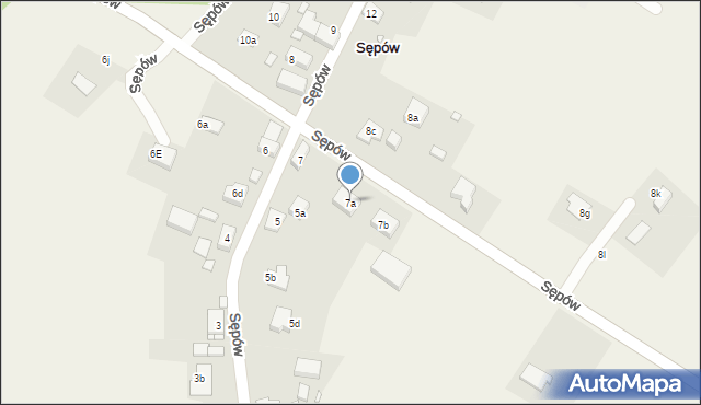 Sępów, Sępów, 7a, mapa Sępów