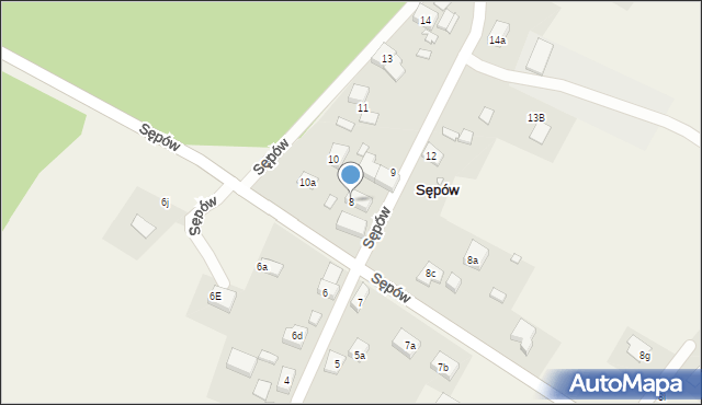 Sępów, Sępów, 8, mapa Sępów