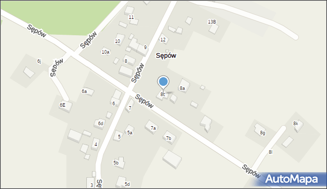 Sępów, Sępów, 8c, mapa Sępów