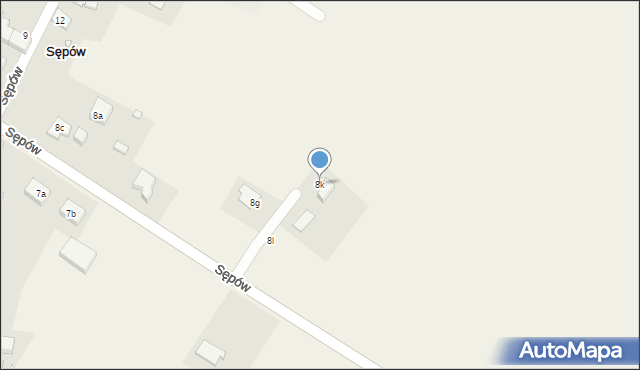 Sępów, Sępów, 8k, mapa Sępów