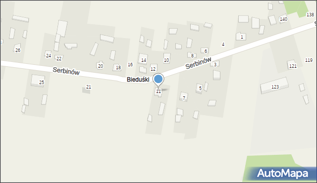 Serbinów, Serbinów, 11, mapa Serbinów