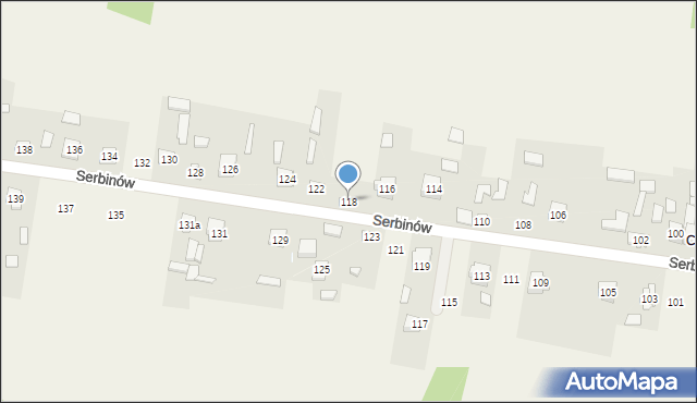 Serbinów, Serbinów, 118, mapa Serbinów
