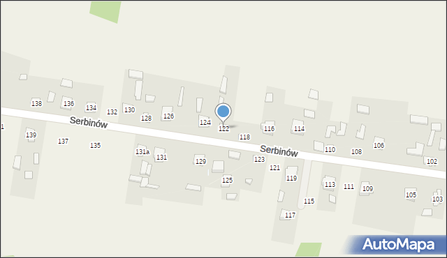 Serbinów, Serbinów, 122, mapa Serbinów