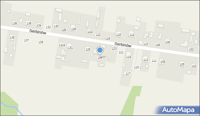 Serbinów, Serbinów, 125, mapa Serbinów
