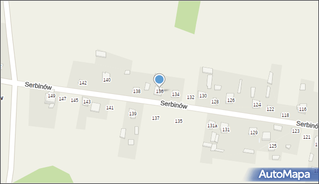 Serbinów, Serbinów, 136, mapa Serbinów