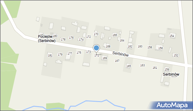 Serbinów, Serbinów, 171, mapa Serbinów