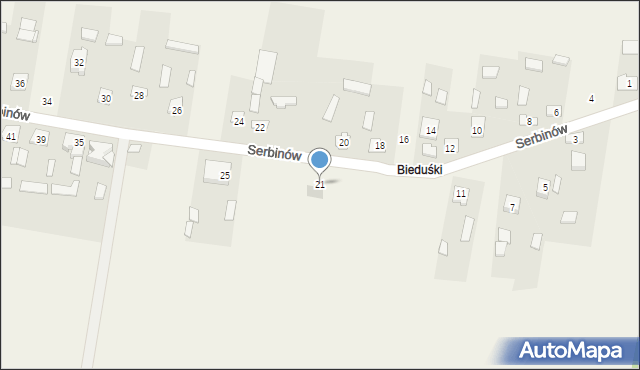 Serbinów, Serbinów, 21, mapa Serbinów