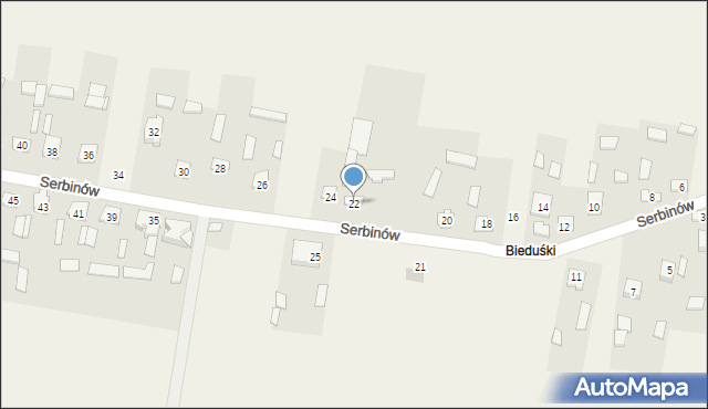 Serbinów, Serbinów, 22, mapa Serbinów