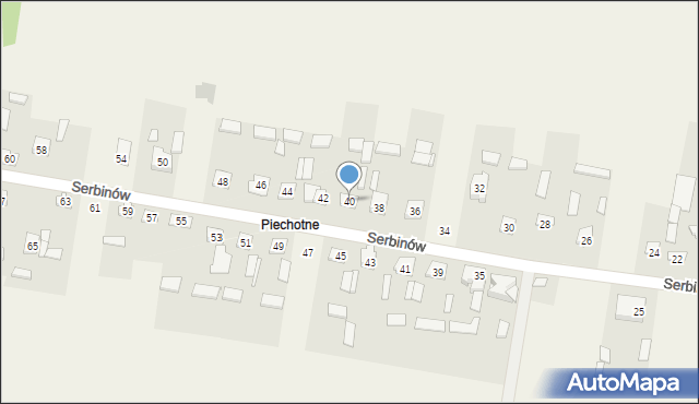 Serbinów, Serbinów, 40, mapa Serbinów