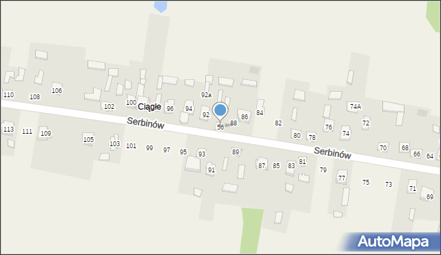 Serbinów, Serbinów, 56, mapa Serbinów