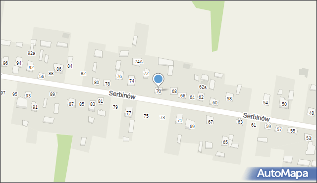 Serbinów, Serbinów, 70, mapa Serbinów
