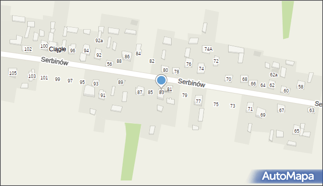 Serbinów, Serbinów, 83, mapa Serbinów