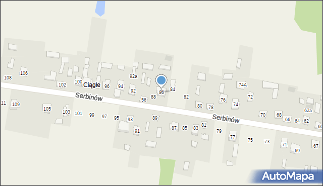 Serbinów, Serbinów, 86, mapa Serbinów