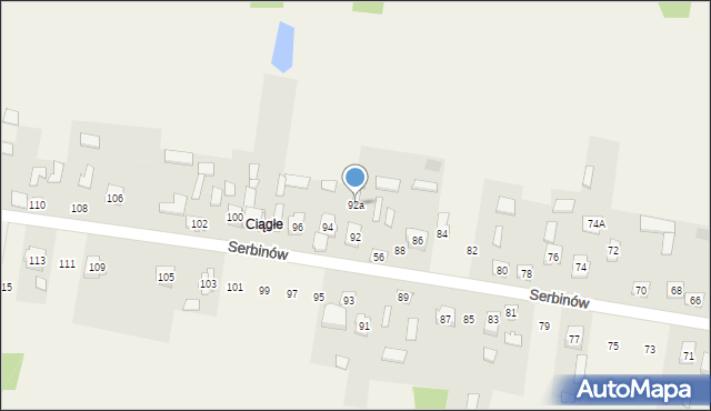 Serbinów, Serbinów, 92a, mapa Serbinów