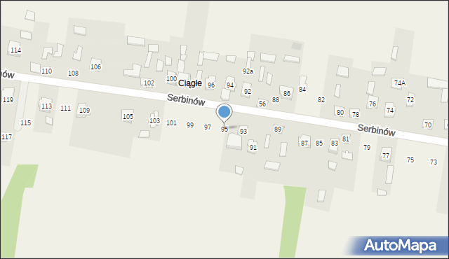 Serbinów, Serbinów, 95, mapa Serbinów