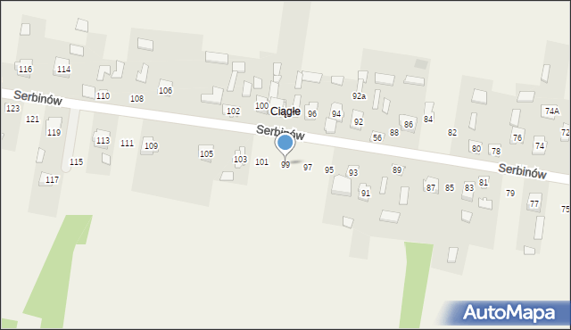 Serbinów, Serbinów, 99, mapa Serbinów