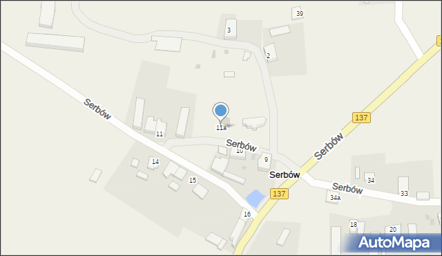 Serbów, Serbów, 11a, mapa Serbów