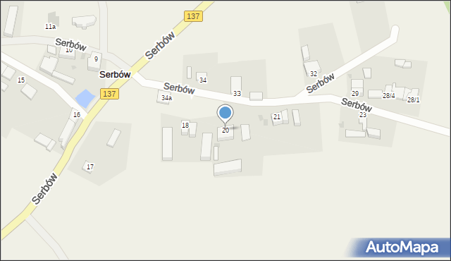 Serbów, Serbów, 20, mapa Serbów