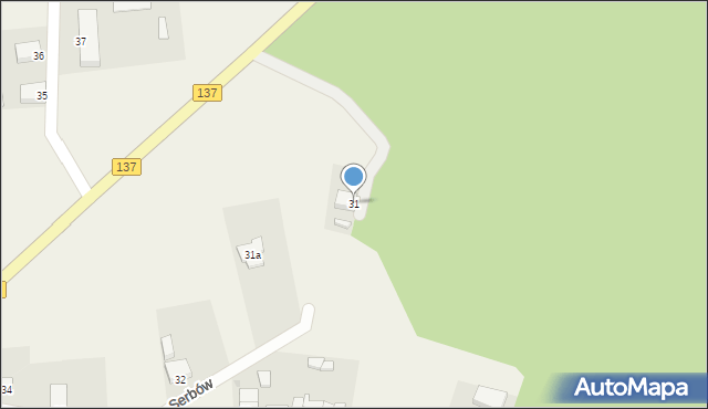 Serbów, Serbów, 31, mapa Serbów