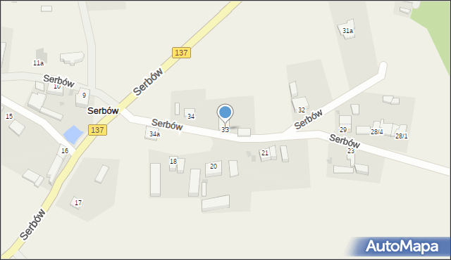 Serbów, Serbów, 33, mapa Serbów