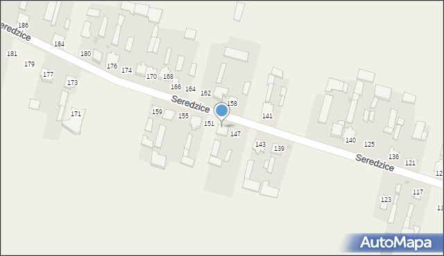 Seredzice, Seredzice, 149, mapa Seredzice