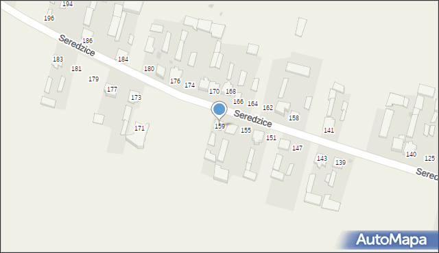 Seredzice, Seredzice, 159, mapa Seredzice