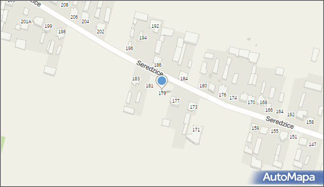 Seredzice, Seredzice, 179, mapa Seredzice