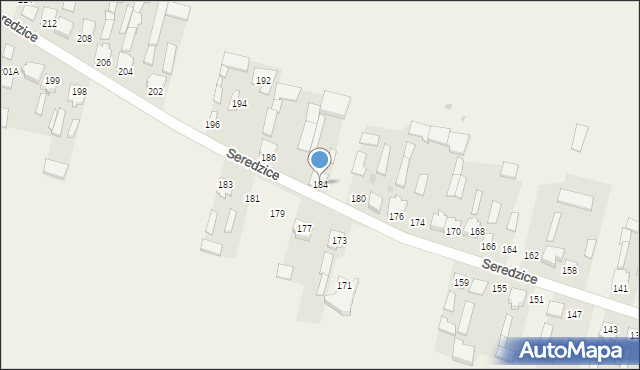 Seredzice, Seredzice, 184, mapa Seredzice