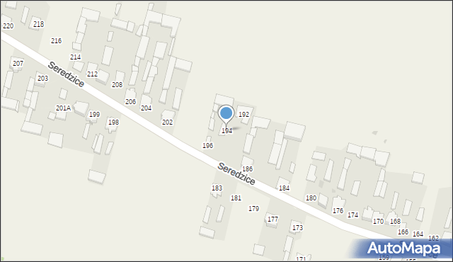 Seredzice, Seredzice, 194, mapa Seredzice