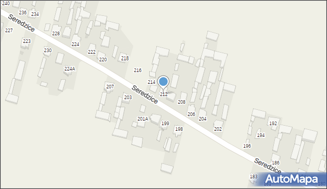 Seredzice, Seredzice, 212, mapa Seredzice