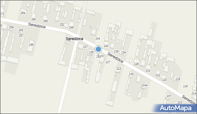 Seredzice, Seredzice, 231, mapa Seredzice