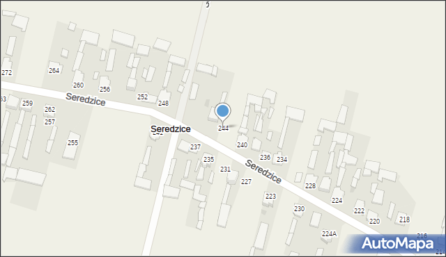 Seredzice, Seredzice, 244, mapa Seredzice