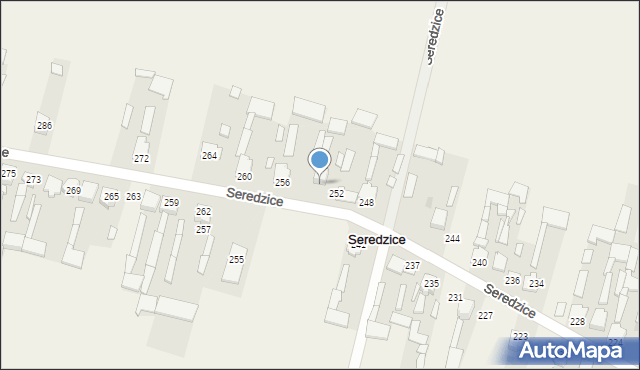Seredzice, Seredzice, 254, mapa Seredzice