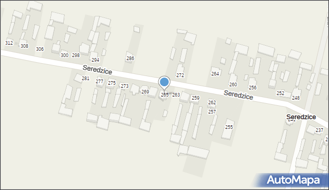 Seredzice, Seredzice, 265, mapa Seredzice