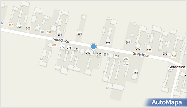 Seredzice, Seredzice, 267, mapa Seredzice