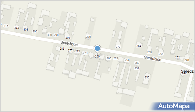 Seredzice, Seredzice, 278, mapa Seredzice
